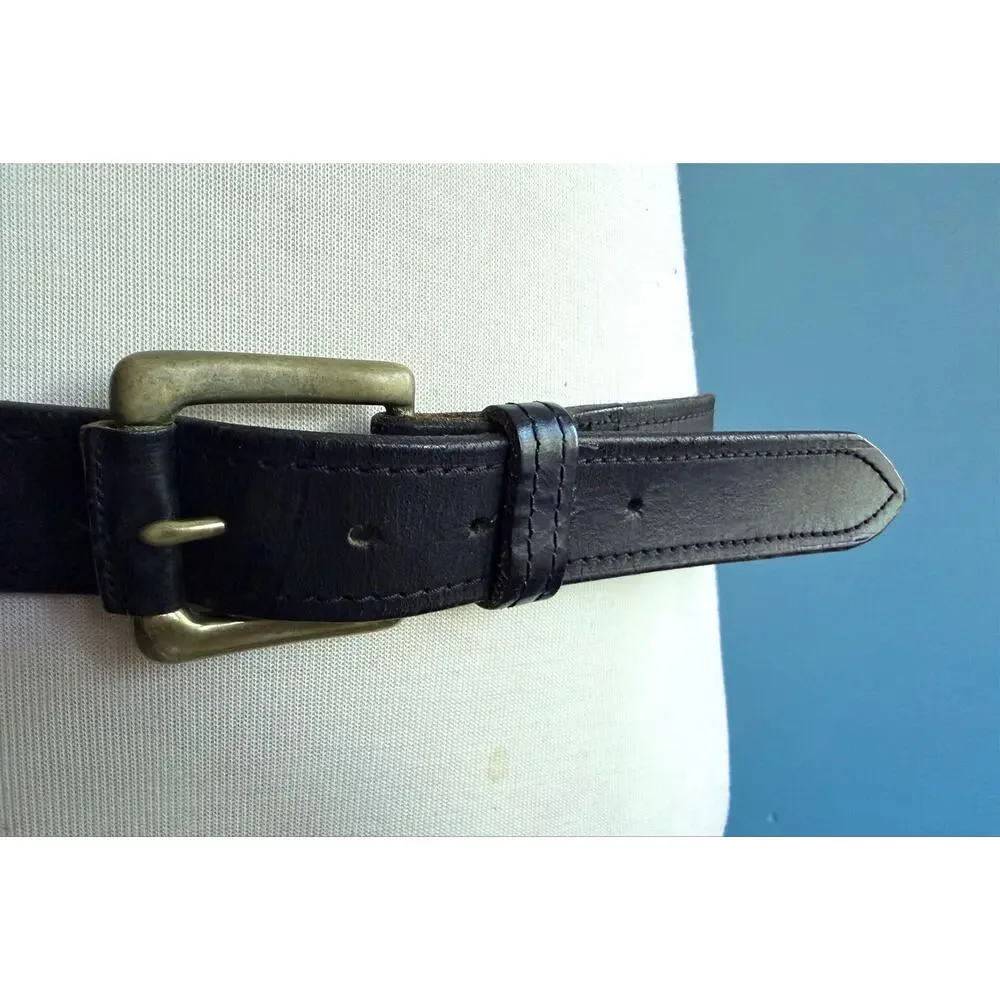 DOCKERS Heavy Duty Distressed Black Leather Belt Mens sz 44